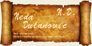 Neda Dulanović vizit kartica
